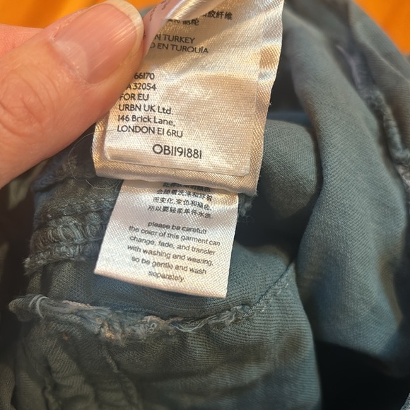 ANTHROPOLOGIE 26 Blue Zebra Print Cargo Chino Pants The Wanderer Linen Blend - Picture 9 of 10